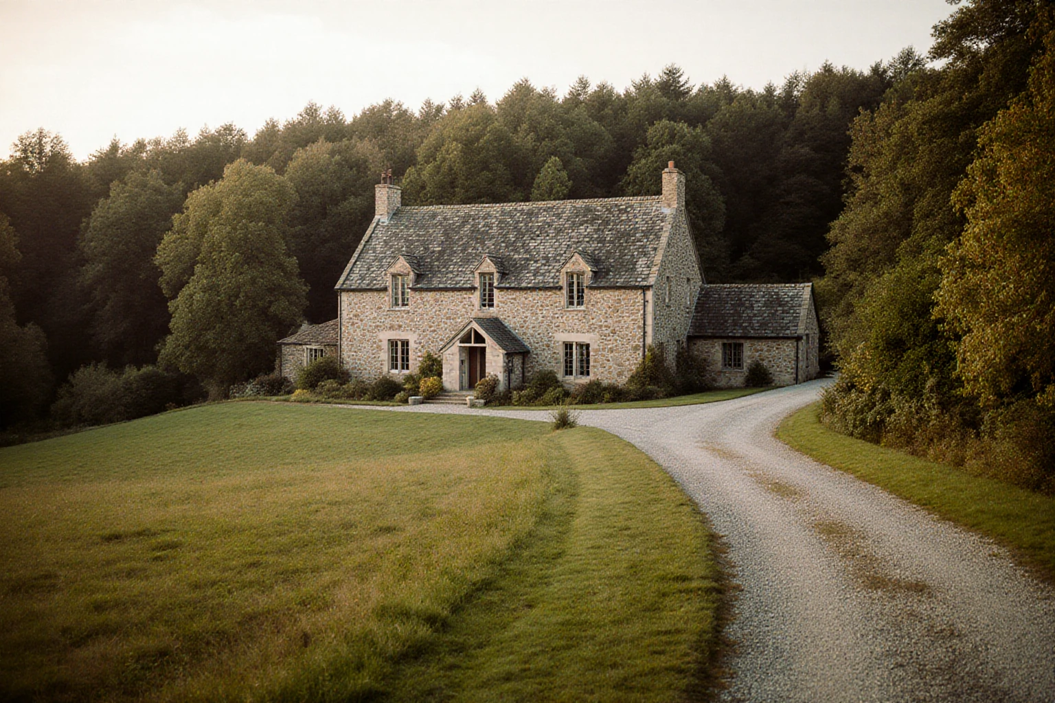 Rural woodland estate with modest lodge